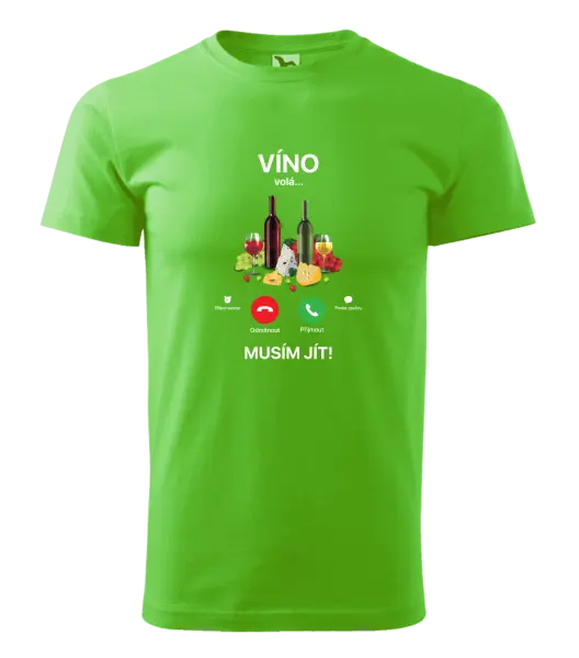 Pánské tričko Víno volá... musím jít!