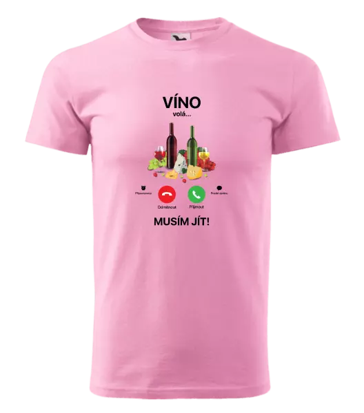 Pánské tričko Víno volá... musím jít!