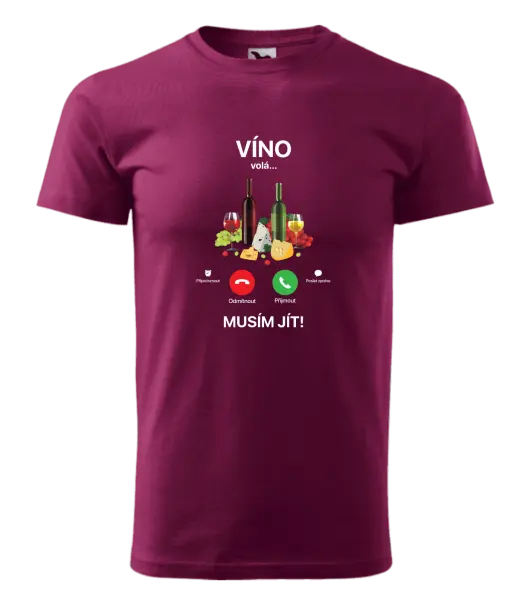 Pánské tričko Víno volá... musím jít!