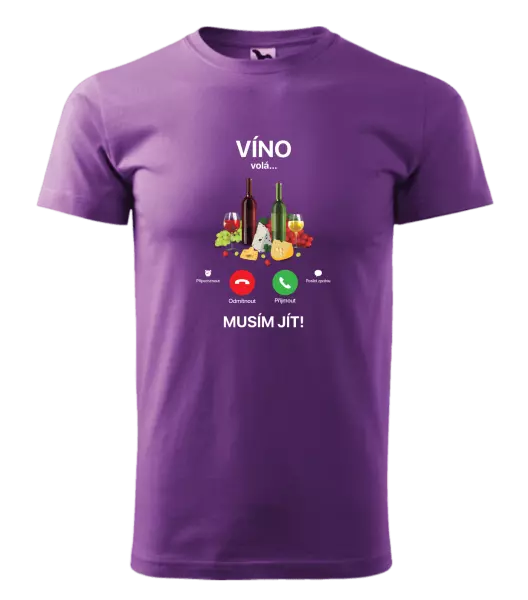 Pánské tričko Víno volá... musím jít!