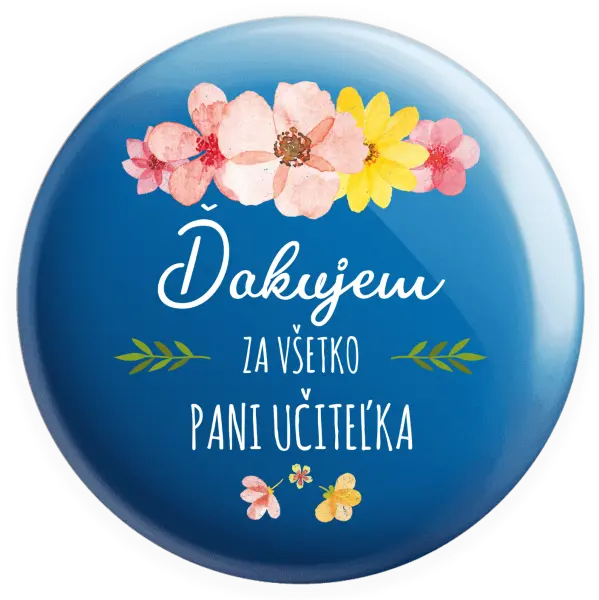 Placka Ďakujem za všetko, pani učiteľka