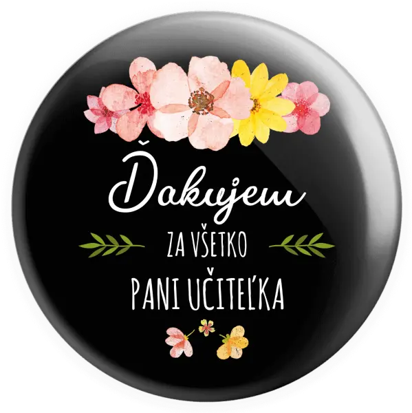 Placka Ďakujem za všetko, pani učiteľka