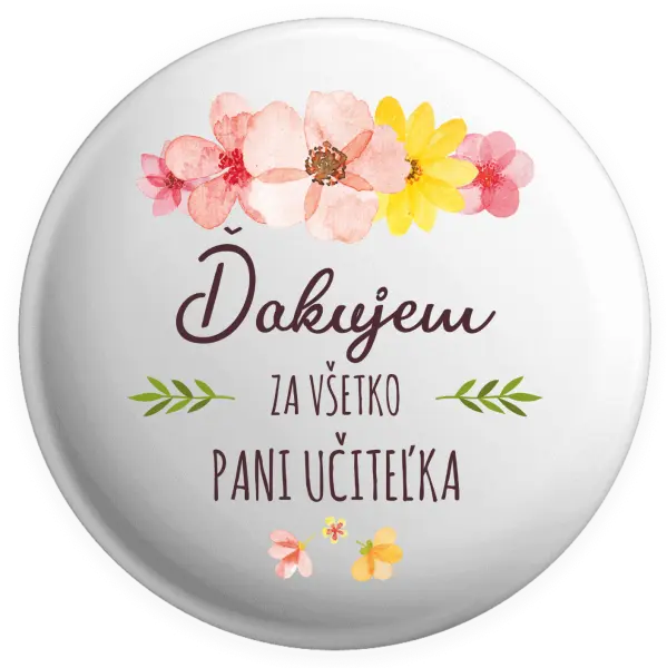 Placka Ďakujem za všetko, pani učiteľka