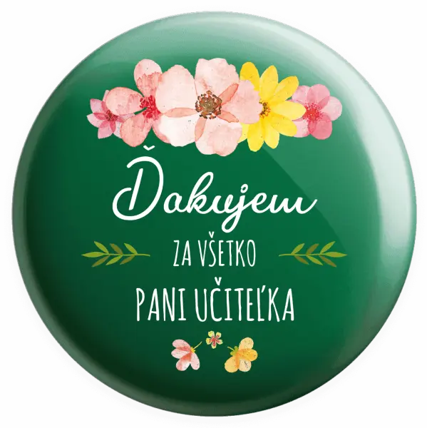 Placka Ďakujem za všetko, pani učiteľka