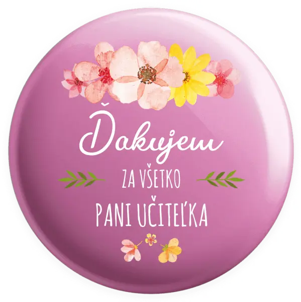 Placka Ďakujem za všetko, pani učiteľka