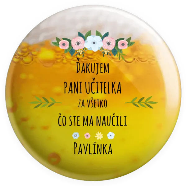 Placka Ďakujem, pani učiteľka, za všetko čo ste ma naucili - meno