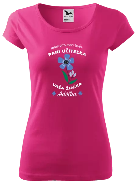 Dámske tričko Mám vás moc rada pani učiteľka 