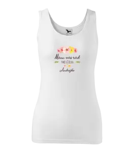 Dámske tielko Mám vás rád pani učiteľka  - meno