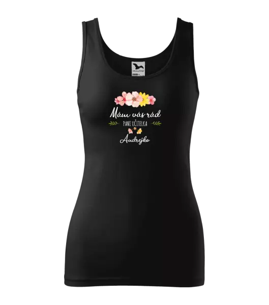 Dámske tielko Mám vás rád pani učiteľka  - meno