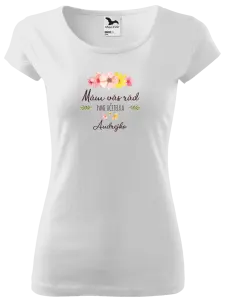 Dámske tričko Mám vás rád pani učiteľka  - meno