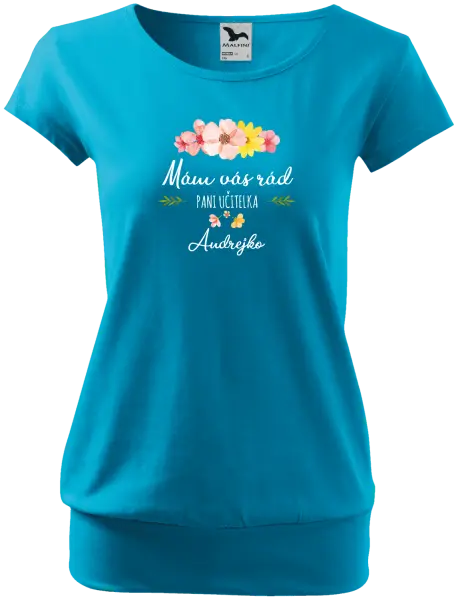 Dámske tričko Mám vás rád pani učiteľka  - meno