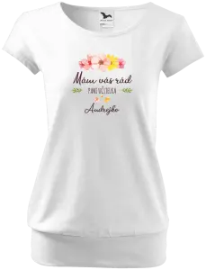 Dámske tričko Mám vás rád pani učiteľka  - meno