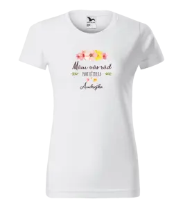 Dámske tričko Mám vás rád pani učiteľka  - meno