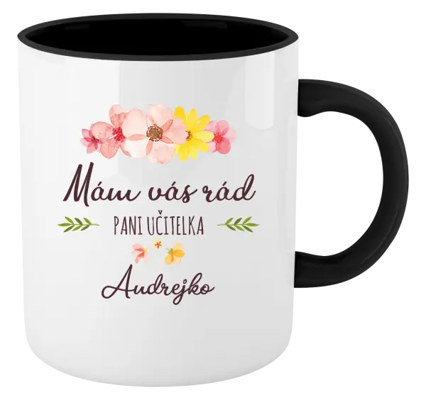 Hrnček  Mám vás rád pani učiteľka  - meno