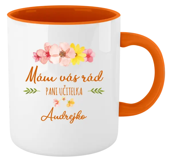 Hrnček  Mám vás rád pani učiteľka  - meno