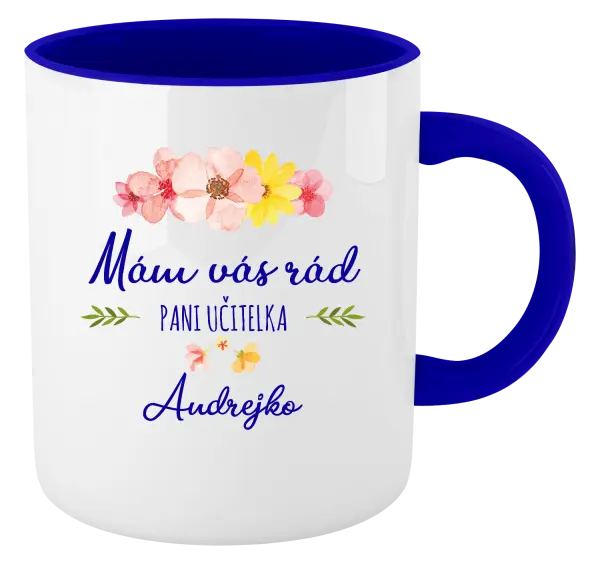 Hrnček  Mám vás rád pani učiteľka  - meno