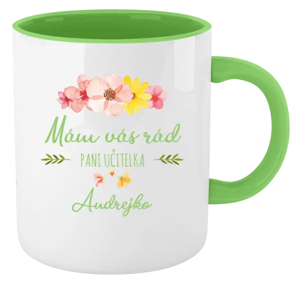 Hrnček  Mám vás rád pani učiteľka  - meno