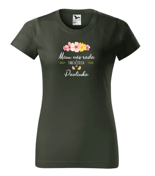 Dámske tričko Mám vás rada, pani učiteľka - meno