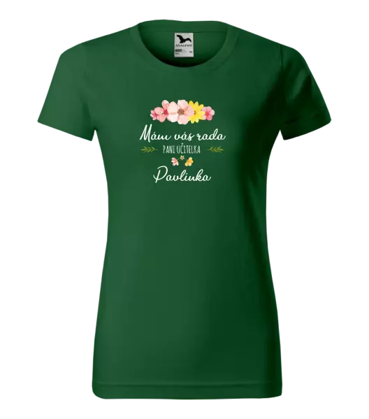 Dámske tričko Mám vás rada, pani učiteľka - meno