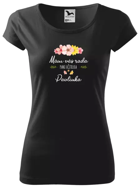 Dámske tričko Mám vás rada, pani učiteľka - meno