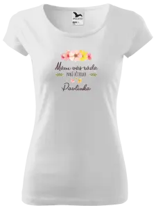 Dámske tričko Mám vás rada, pani učiteľka - meno