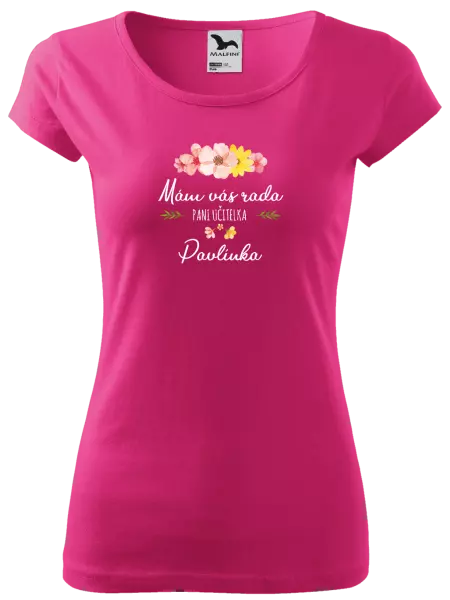 Dámske tričko Mám vás rada, pani učiteľka - meno