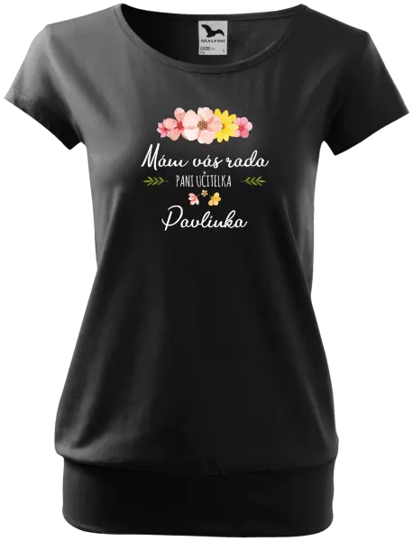 Dámske tričko Mám vás rada, pani učiteľka - meno