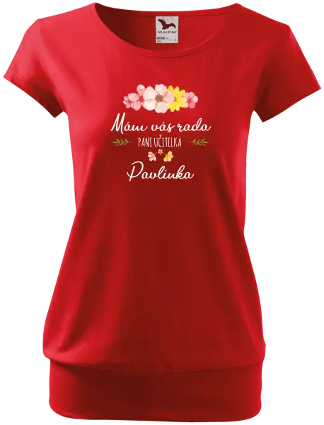 Dámske tričko Mám vás rada, pani učiteľka - meno