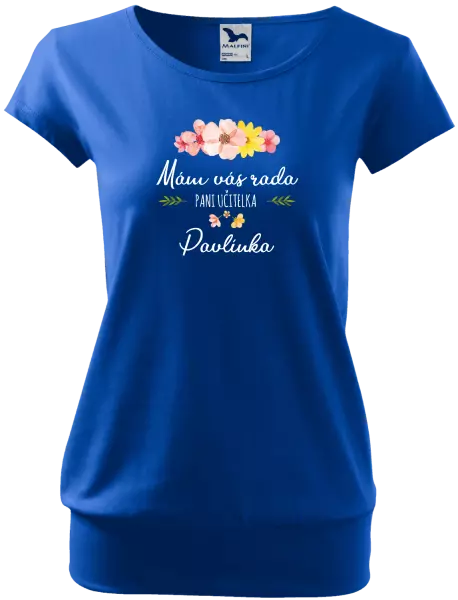 Dámske tričko Mám vás rada, pani učiteľka - meno