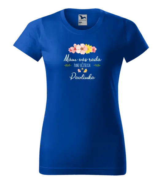 Dámske tričko Mám vás rada, pani učiteľka - meno
