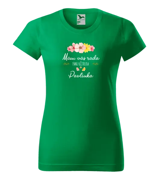 Dámske tričko Mám vás rada, pani učiteľka - meno