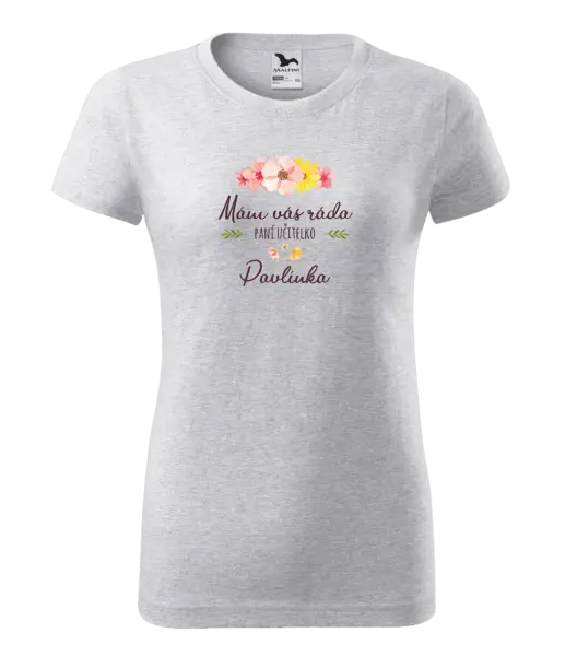 Dámske tričko Mám vás rada, pani učiteľka - meno