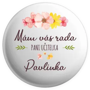 Placka Mám vás rada, pani učiteľka - meno