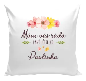 Vankúš Mám vás rada, pani učiteľka - meno