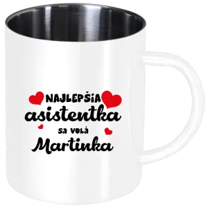 Nerezový hrnček Najlepšia asistentka sa volá - Meno
