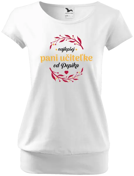 Dámske tričko Najlepšej pani učiteľke od Meno