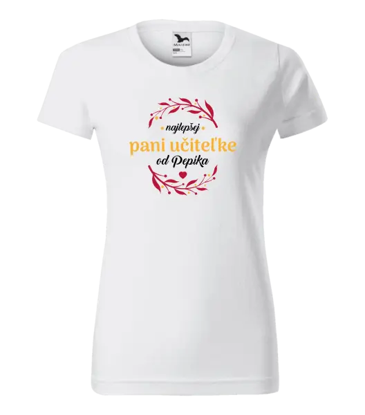Dámske tričko Najlepšej pani učiteľke od Meno