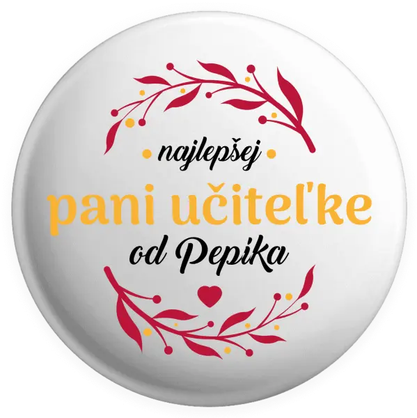 Placka Najlepšej pani učiteľke od Meno