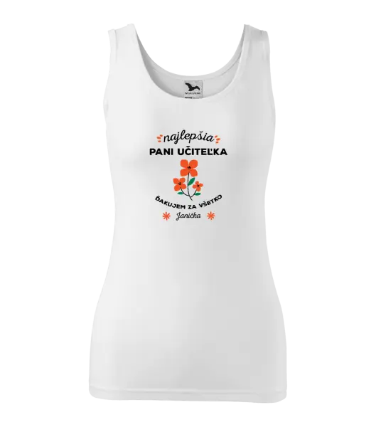 Dámske tielko Najlepšia pani učiteľka - meno