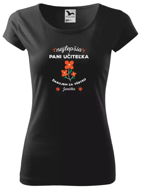 Dámske tričko Najlepšia pani učiteľka - meno