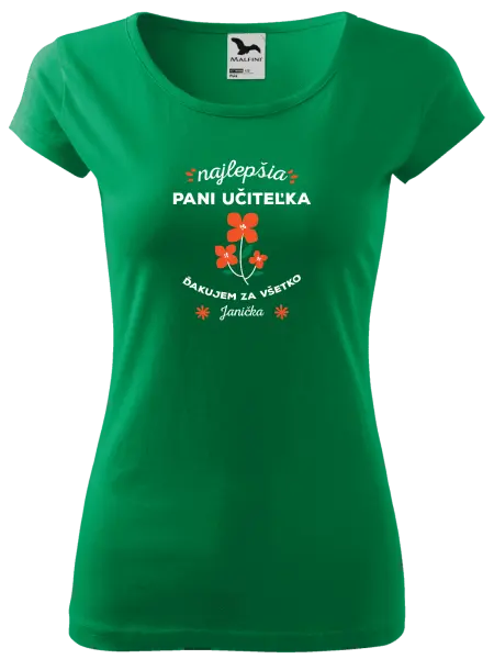 Dámske tričko Najlepšia pani učiteľka - meno