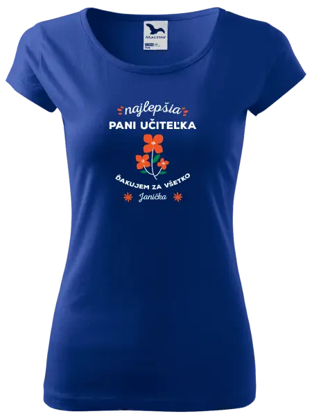 Dámske tričko Najlepšia pani učiteľka - meno