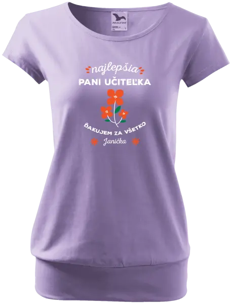 Dámske tričko Najlepšia pani učiteľka - meno