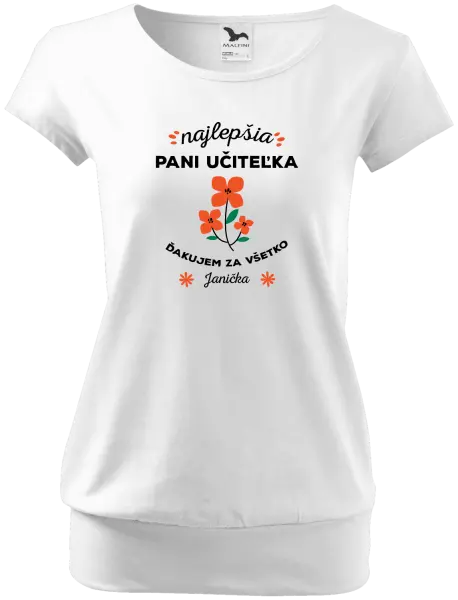 Dámske tričko Najlepšia pani učiteľka - meno