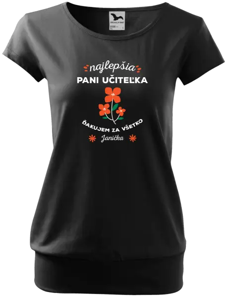 Dámske tričko Najlepšia pani učiteľka - meno