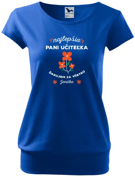 Dámske tričko Najlepšia pani učiteľka - meno