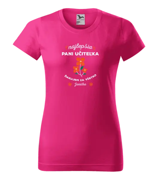 Dámske tričko Najlepšia pani učiteľka - meno