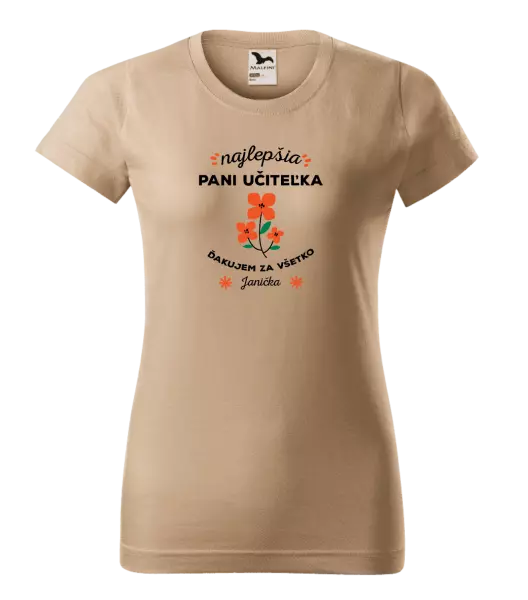 Dámske tričko Najlepšia pani učiteľka - meno