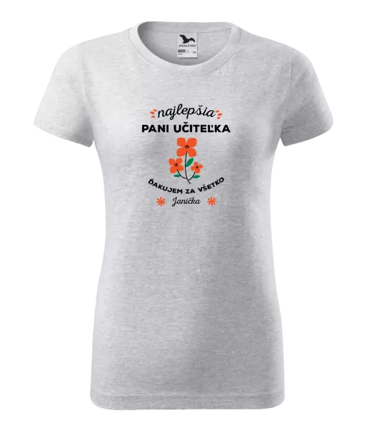 Dámske tričko Najlepšia pani učiteľka - meno