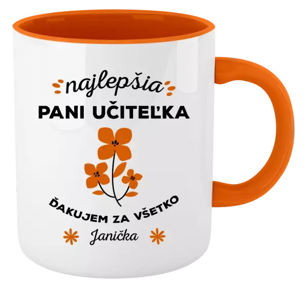 Hrnček  Najlepšia pani učiteľka - meno